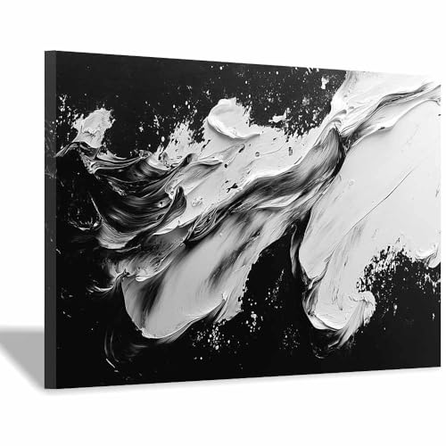 YITOEO(イトエオ) 白黒 アートパネル 絵画 インテリア キャンバス 抽象的な 写真 風水 玄関 アートポスタ ウォールアート モダン 現代 ポスター 装飾画 部屋飾り 壁の絵 壁掛け ソファの背景(ブラック 67)-60x80cm 額入り