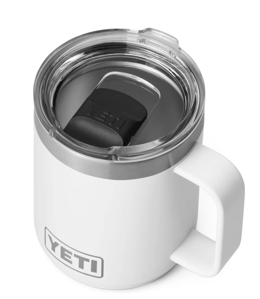 Rambler Mug, Vacuum Insulated Stainless Steel Stackable Mug with Magslider Lid, White, 10 oz (296 ml)