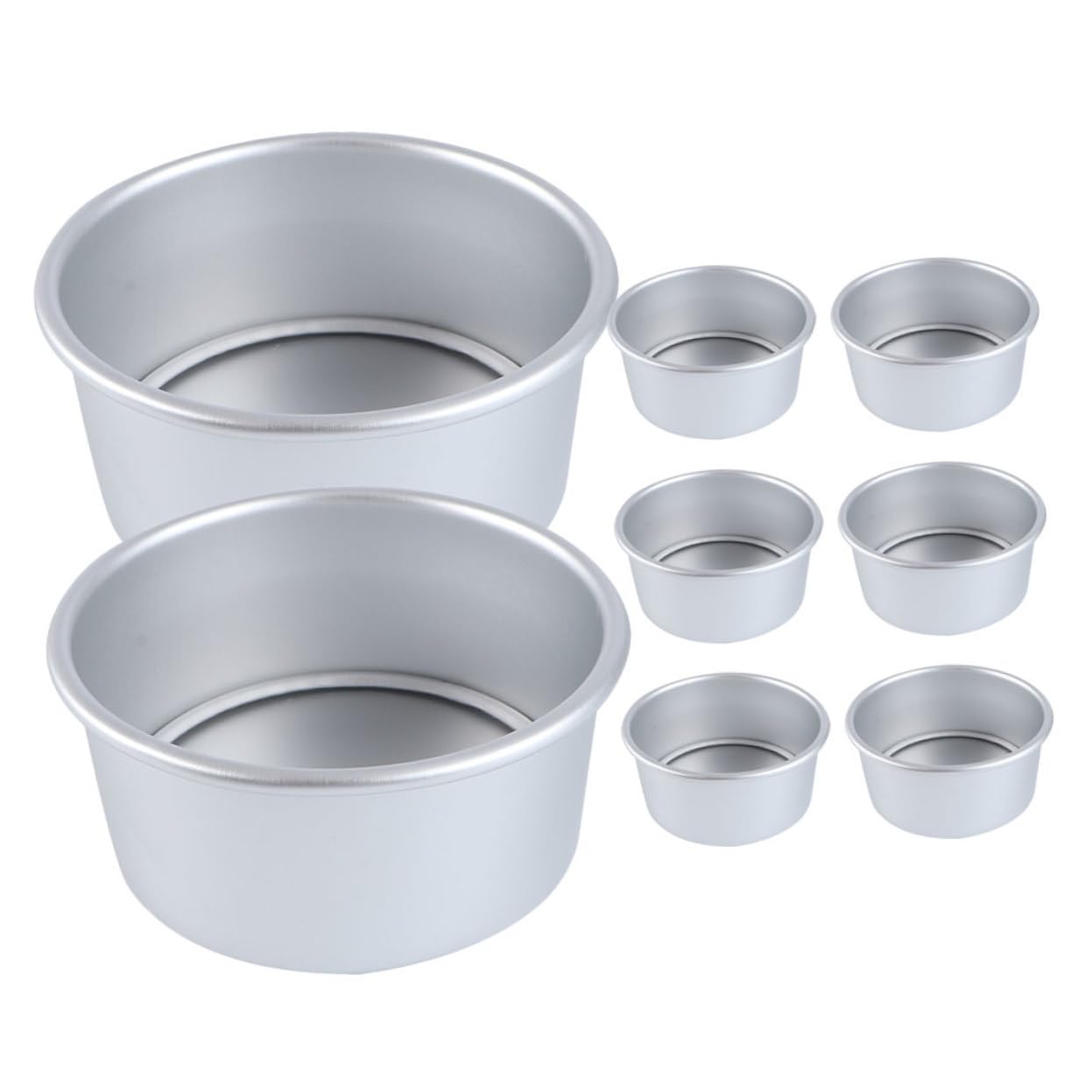 Toyvian Molde con Base Desmontable de Aleación de Aluminio para Pastel Redondo y Diseño Apto para Horno Pack de 8 Unidades Adecuado para Pastelería Profesional