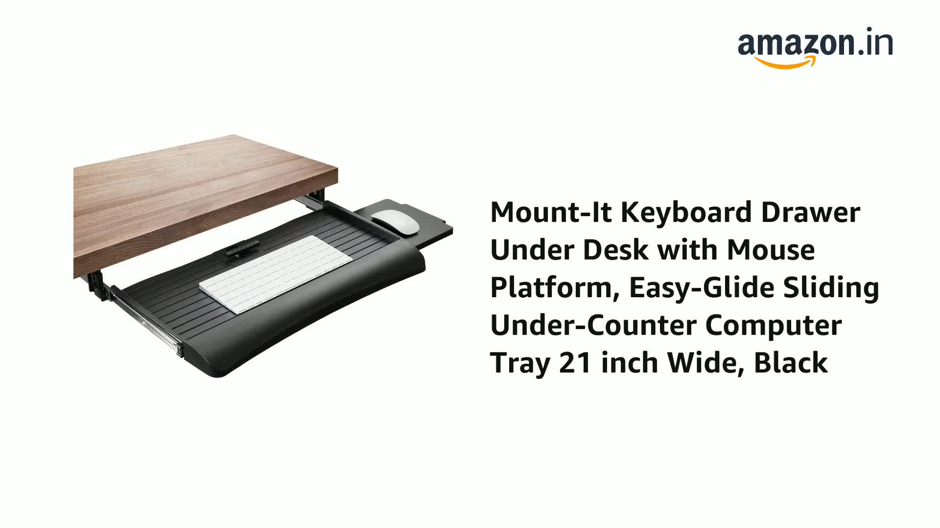 Keyboard Style Slider Keyboard Tray Mount-It! Under Desk Keyboard Drawer With Mouse Platform ...