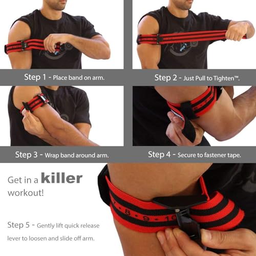 Image of 4Pcs Bands Blood Flow Restriction Bands for Arms Legs & Glutes for Occlusion Training Quick-Release Elastic Strap Ideal for Muscle Growth Without Heavy Weights