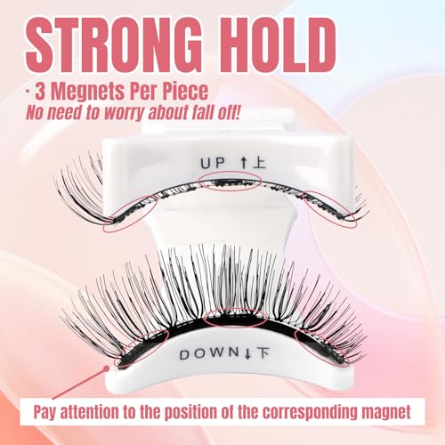 FADVAN Magnetic Eyelashes 2 Pairs, No Glue Natural(False) Wispy Lashes