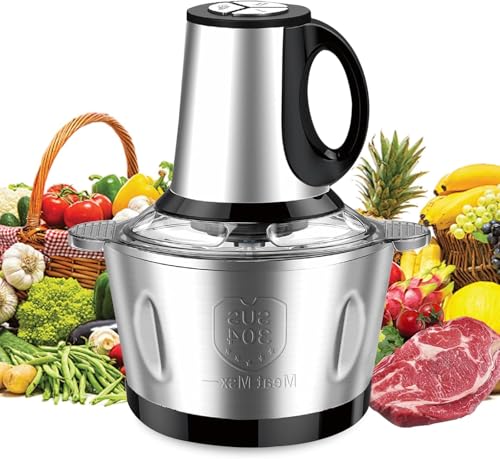 600W Electric Mini Food Chopper with 2L Stainless Steel Bowl