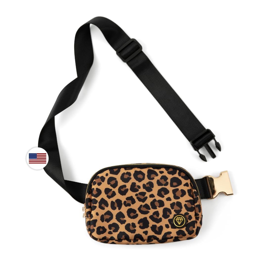 Rubina Anywhere Luxe Belt Bag | Crossbody & Hip Waist Pack for Women & Men | Unisex Hiking, Workout, Running, Travel & Festival Bag | Adjustable Strap