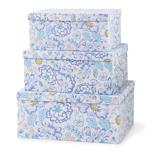 Soul & Lane - Sky Meadow Decorative Storage Boxes with Lids, Set of 3