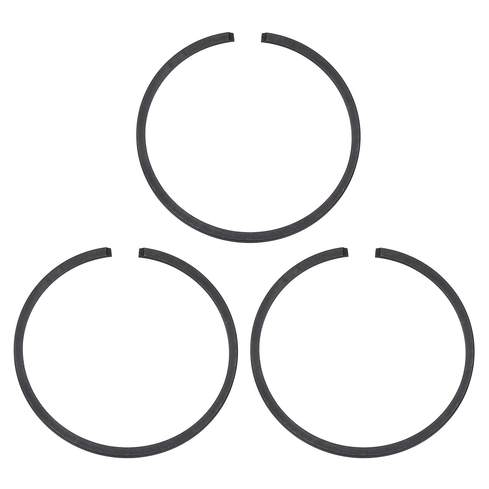 sourcing map 3pcs Piston Rings 40mm x 2mm Standard Metal Engine Piston Ring for Chainsaw Replacement Parts, Black