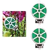 afhgdjr 2 Roll Bindedraht,Bindedraht Grün,Bindedraht Ummantelt,Pflanzendraht,Blumendraht,Für Gartenkletterpflanzen, Sträucher, Weinreben und Blumen,50 m Lang pro Rolle