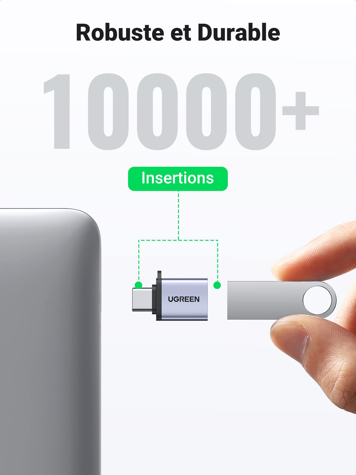 UGREEN Adaptateur USB C vers USB A 3.2 10Gbps OTG Lot de 2 Type C Mâle