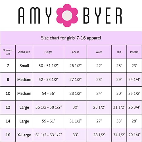 Amy Byer 2075A9P Girls' Size 7-16 Knit Skater Skirt With Foldover Waist thumb #3