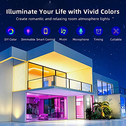 Ruishine Led Strip Lights Battery Powered, 32Ft Usb Led Light Strip With Music Sync App Control Remote, Rgb Color Changing Battery Operated Led Lights For Bedroom, Tv, Home And Diy Decoration #TOP6