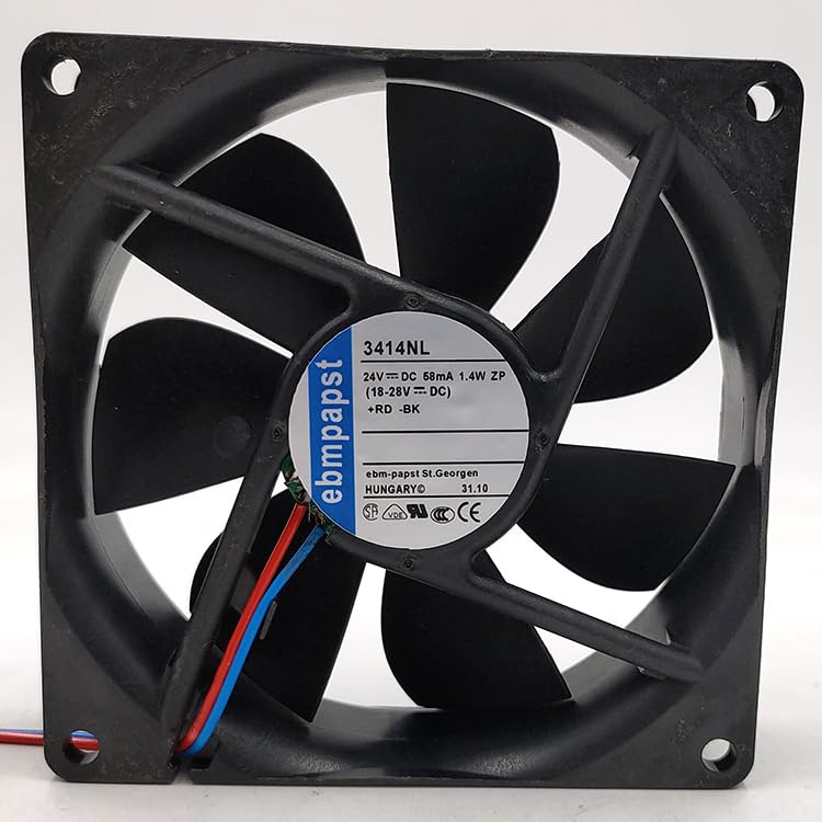 Ebm 3414NL 24V 1.4W 58mA 9cm 2-Wire Inverter Ultra-Quiet Fan
