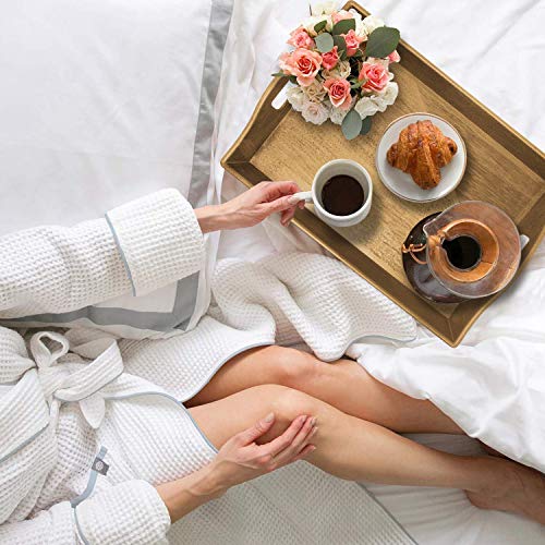 Set Of 3 Large Serving Trays W/Handles Nesting Breakfast Serving Trays Afternoon Tea Tray Decorative Rectangular Display Tray Set Nested Food Tray Butler Serving Tray For Kitchen Party Dinner Snack #TOP1