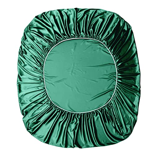 Manyshofu 6Pcs Dark Green Duvet Cover Silky Queen Satin Duvet Cover Fitted Sheet - Not Comforter, Cooling & Luxury Satin Comforter Cover Set - 1 Satin Duvet Covers, 1 Satin Fitted Sheet, 4 Pillowcases #TOP7