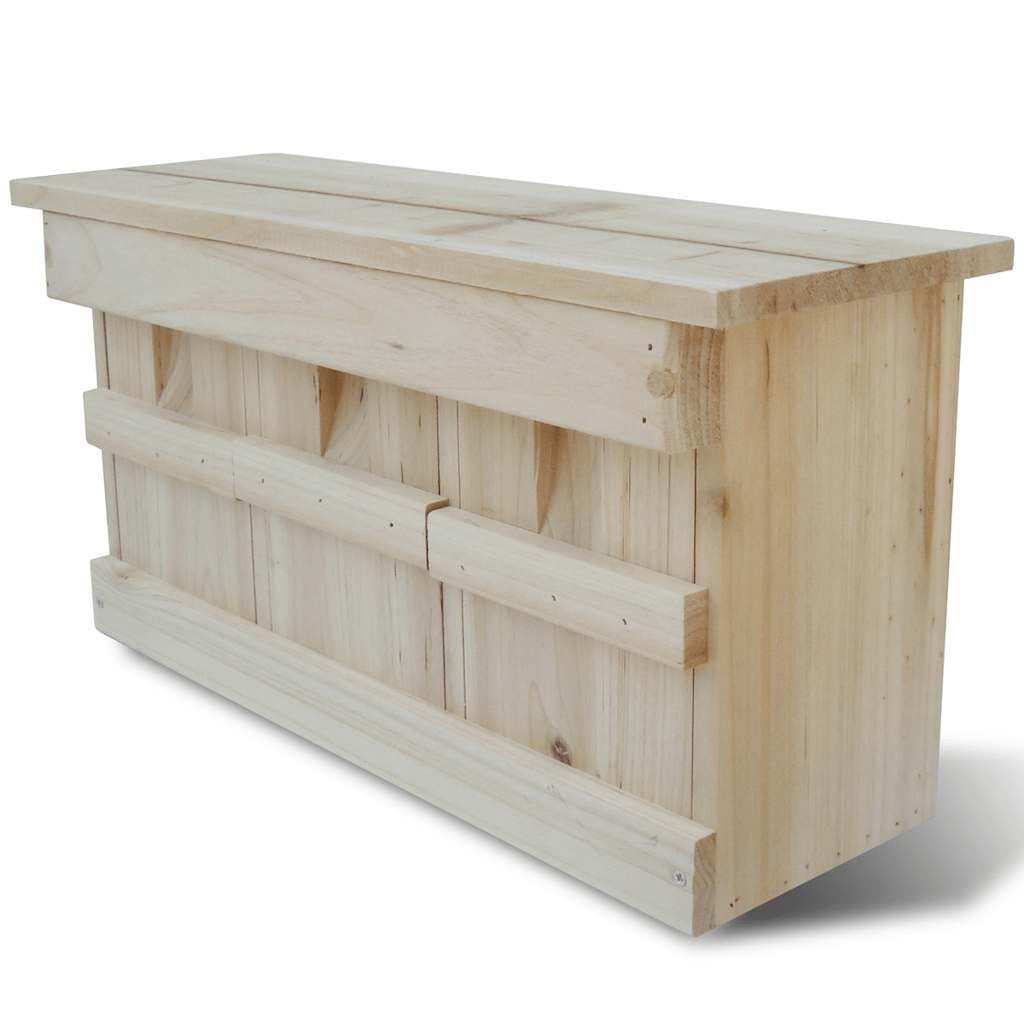 Nido per piccioni in legno, 44 x 15,5 x 21,5 cm, casetta per uccelli con 3 camere per famiglie di pappe, nido per il giardino