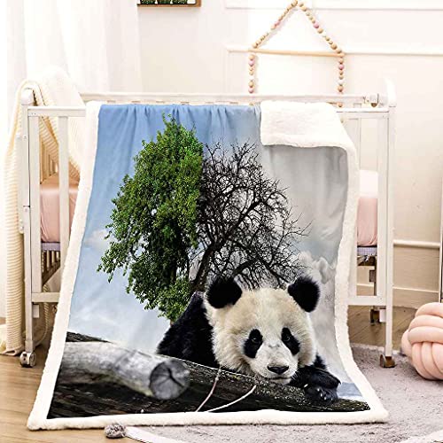 Couverture flanelle panda 150x200cm plaid microfibre doux pour lit - 2