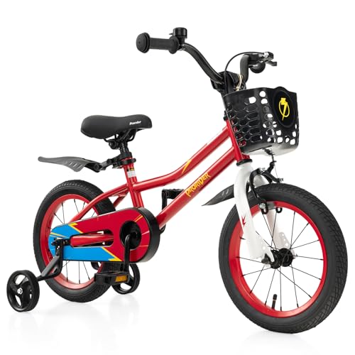 Image of BABY JOY Kids Bike, 12 14 16 18 Inch Boys Girls Bike for 3-8 Years w /Training Wheels, 20 Inch Children Bicycle for 8+ Teens w /Kickstand, Handbrake, Coaster Brake & Removable Basket, Sporty Bicycle