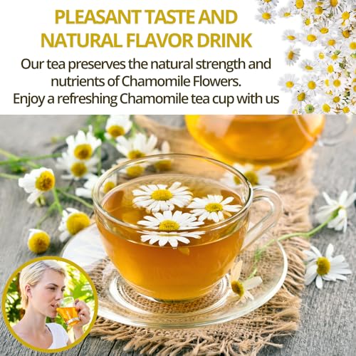 Image of VIDA FARM 125 Chamomile Tea Bags, Natural Chamomile Flowers Tea Bags, Dried Herbal Flowers, Sugar Free, Caffeine Free, Gluten Free