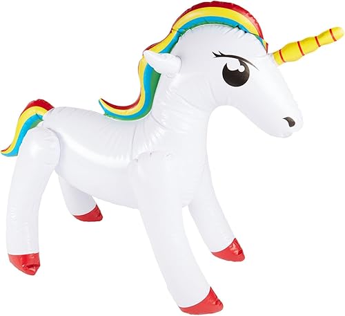 Smiffys 23629 Unicornio inflable, unisex, adulto, blanco, talla única