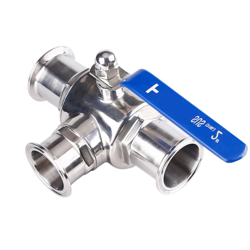 Tuyau OD 19/25/32/38mm acier inoxydable 3 voies avec vanne à bille Tri Clamp sanitaire