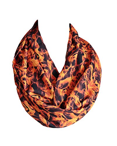 Etwoa Fire Print Infinity Scarf Circle Loop Scarf2