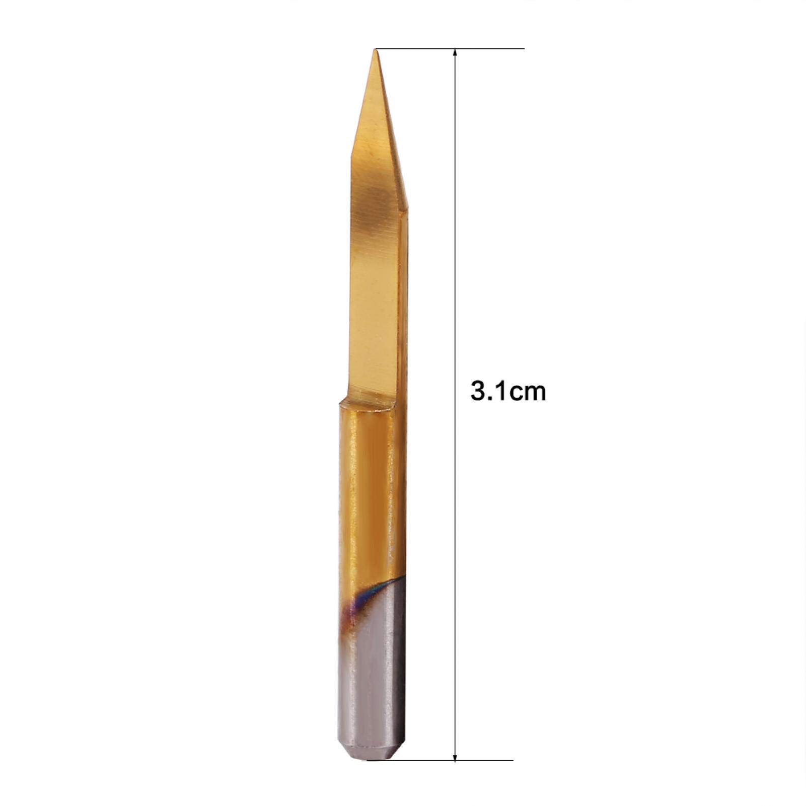 Brocas de grabado, 10 piezas de herramienta de Grabado Bit recubierta de titanio, enrutador CNC, cortador de raíz, accesorios para bricolaje, tallado, grabado y taladro (30 ° * 0,1 mm)