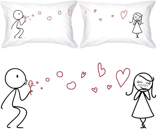 BoldLoft From My Heart to Yours - Fundas de almohada para parejas, regalo romántico para pareja para él y ella, día de San Valentín, aniversario de