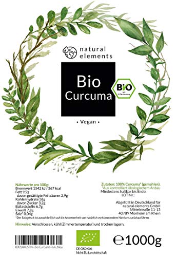 natural elements Kurkuma Pulver Bio 1kg - Kurkumapulver aus kontrolliert biologischem Anbau - Laborgeprüft, ohne Zusätze… - Image 6