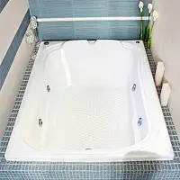 Banheira de Hidromassagem Ouro Fino Acrílica Goldline Dupla 150cmx110cmx40cm Branco