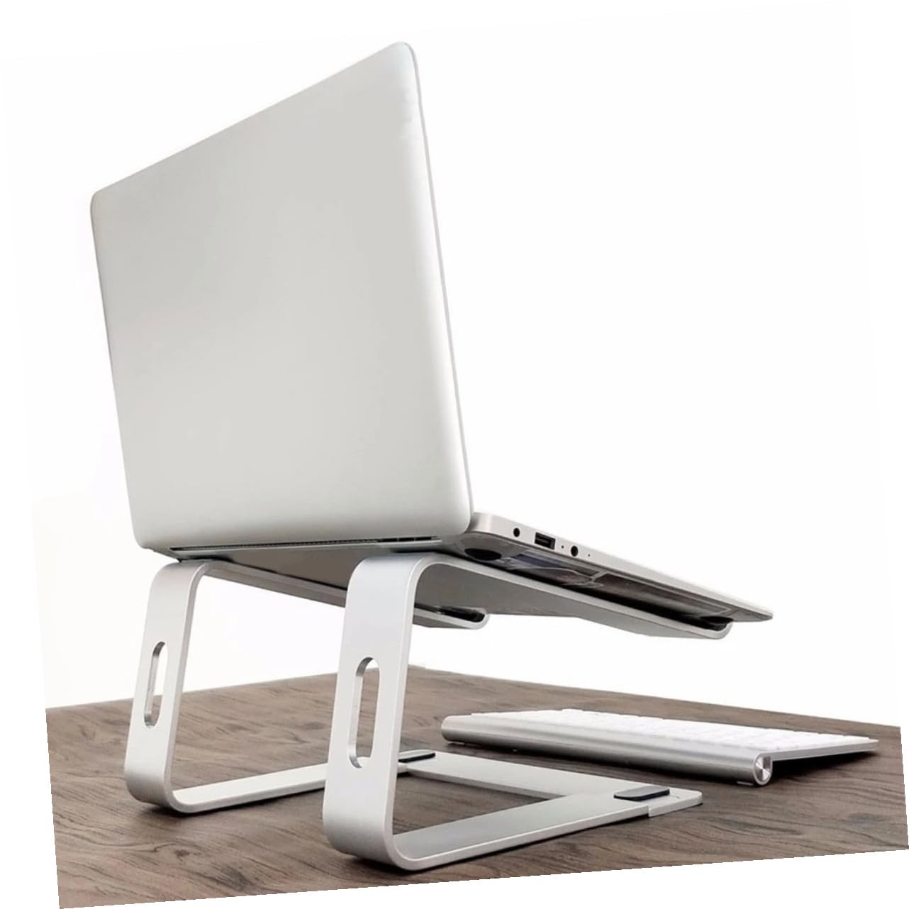 Veemoon Supporto Laptop Lega Di Alluminio Ventilato Supporto Portatile Per Notebook Con Design Ergonomico Per Ufficio Casa e Viaggi Con Piedini Antiscivolo Per Stabilità