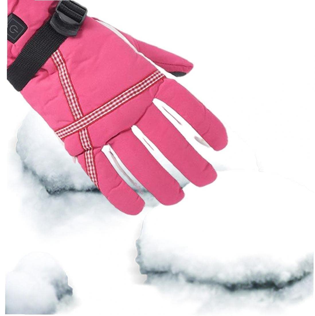 CHEWYNP Guanti riscaldati Guanti Termici elettrici alimentati a Batteria Rosa Ricaricabili, per Ciclismo all'aperto Montorcycle Campeggio Escursionismo Sci-1 Paio M