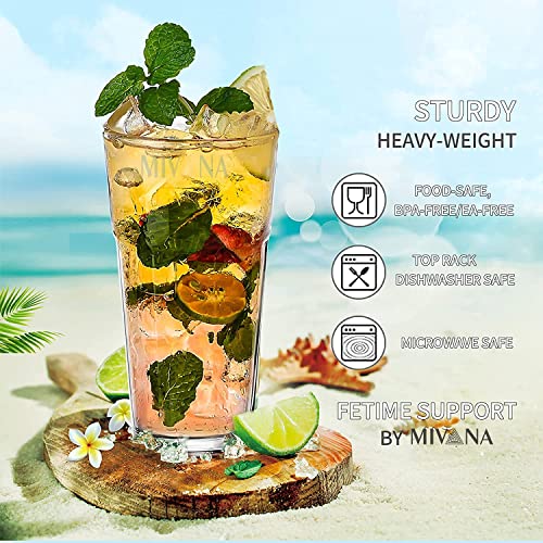 Image of 400 ML Highball Glass Set of 6 Large Drinking Glasses Heavy Base Tumblers for Water, Juice and Cocktails, Iced Tea, Milkshake, Coke,Home, Everyday Use-Dishwasher Safe (Tall 400 ML, Set of 6)