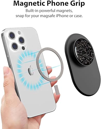 Miniatura 10 de MonIdea Agarre magnético para teléfono MagSafe, soporte de anillo de teléfono, soporte de dedo compatible con carga inalámbrica, anillos magnéticos