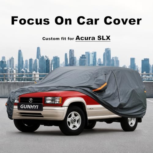 Image of GUNHYI Premium Car Cover Custom Fit Acura SLX, 16 Layers Heavy Duty Car Cover Waterproof All Weather with Zipper Door for Sun Rain Snow Dust Uv Protection