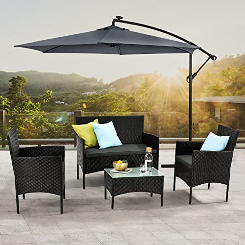 Gartenmöbel Juskys Polyrattan Sitzgruppe Fort Myers für 4 Personen