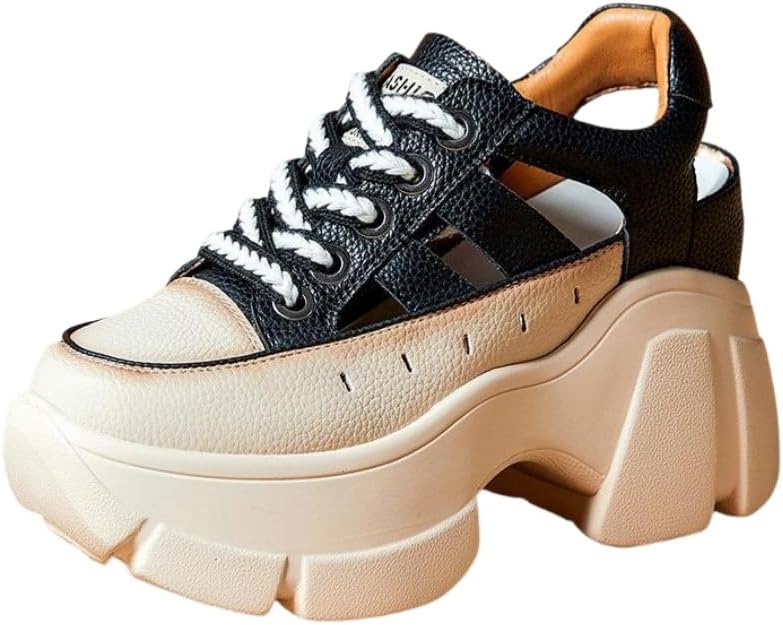 Fashionable platform women's sandals. Hollow design. Breathable and comfortable. Anti-slip and durable. Suitable for outdoor activities and daily use.