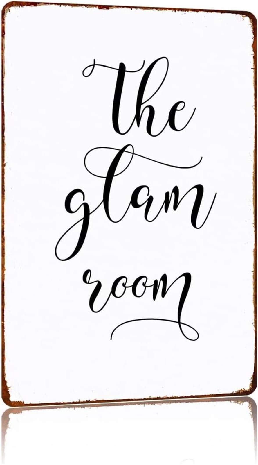 AUOQKQUT Glamorous Room Sign Metal Wall Decor for Bedroom Dressing Room Vanity Area Boudoir 8 X 12 in