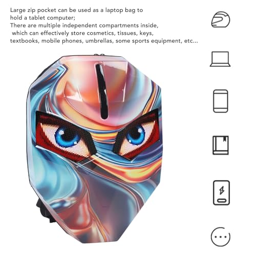 Sac à dos moto LED avec écran couleur et coque rigide imperméable - 5