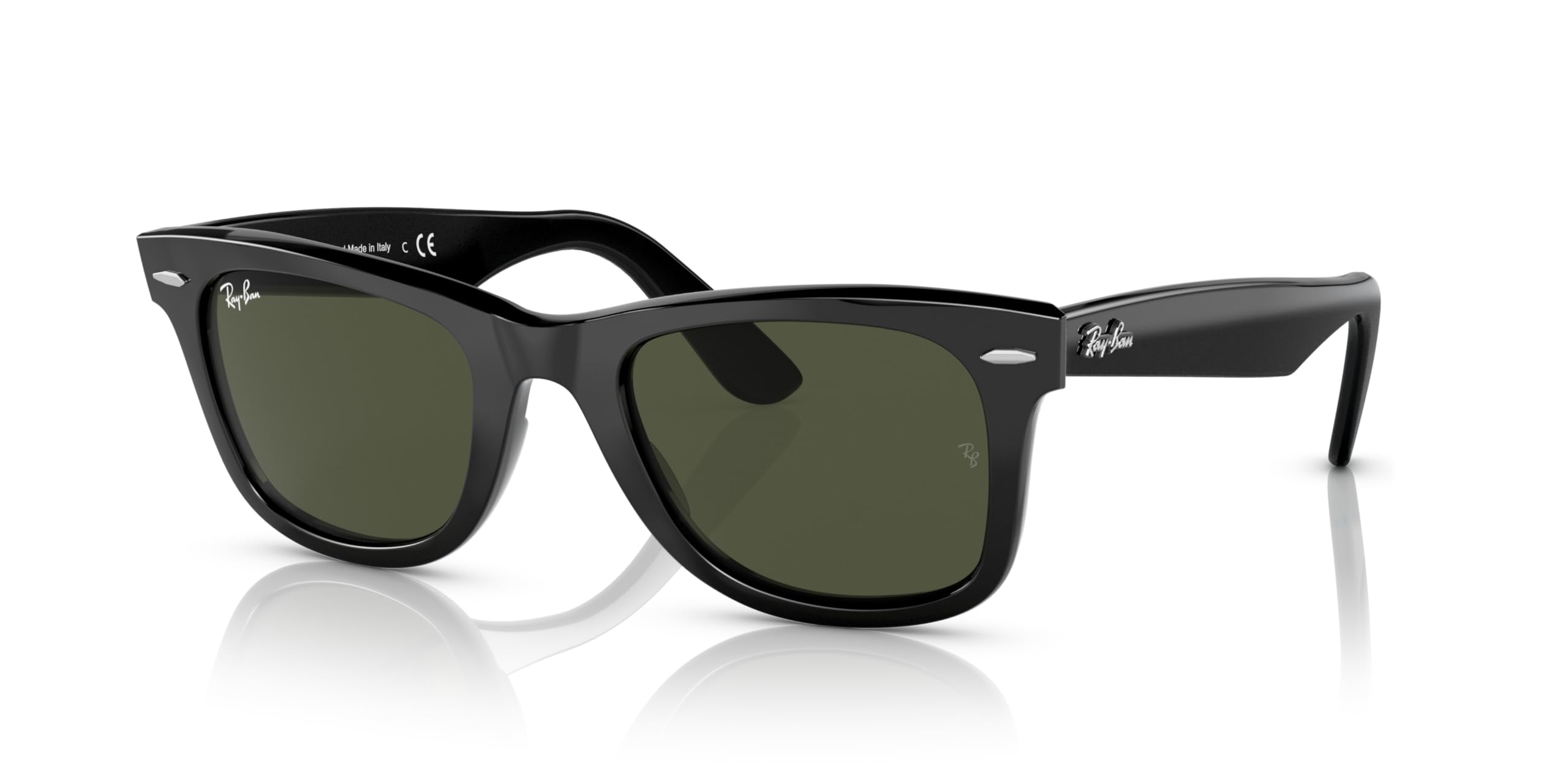Ray - Ban Unisex Black/Green Rb2140 Wayfarer 135831 Sunglasses Acetate Squared Normal