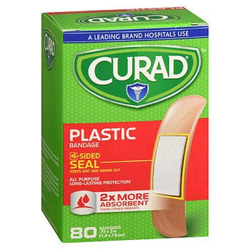 CuradPlastic Bandages .75 X 3 Inches 80 Each[Amazon-developed Certification] Compact by Design