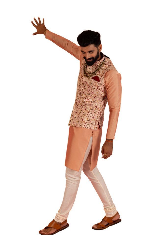 Kurta Churidar Homme Veste Coton Imprimé Vetement Ethnique Indien XL