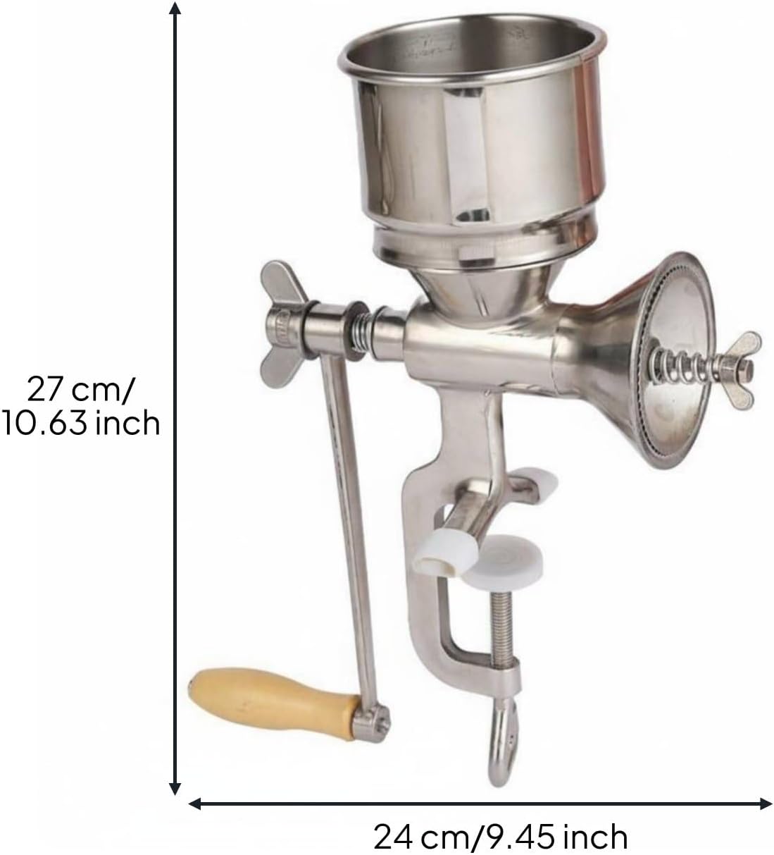 Manual Grain Heavy-Duty Construction Hand Crank Grain Mill Compact Crank Flour Mill for Home Cooks