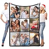 inkArts Custom Blanket with Photo, Personalized Blanket, Customized Photo Blankets, Customizable Picture Blankets, Personalized Valentines Day Gifts for Women Men Her Him Couple Mom Dad Family
