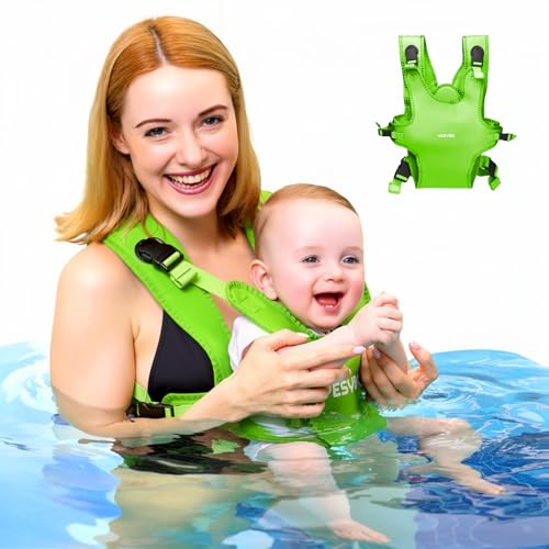 Image of Baby Carrier, Adjustable Baby Sling Support Infant Chest Holder with Drawstring Backpack for Newborn to Toddler 13-33 lbs Swimming Pool Beach Land (Green)