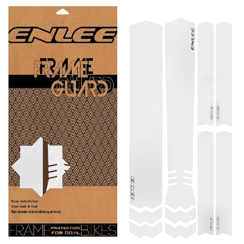 ENLEE Bike Frame Protection Kit, Clear Reusable Scratch-resistant Bicycle Frame Wrap, TPU Non-yellowing Bike Frame Protection Tape, for Top/Down Tube, Chain Guard, Fork of MTB/Road/Gravel Bikes, 10PCS