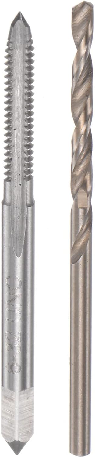 HARFINGTON Tap & Bit Sets, 6#-32 UNC 2B Straight Flute Machine Thread Milling Tap, 2.6mm M35 Cobalt High Speed Steel (HSS-CO) Twist Drill Bit