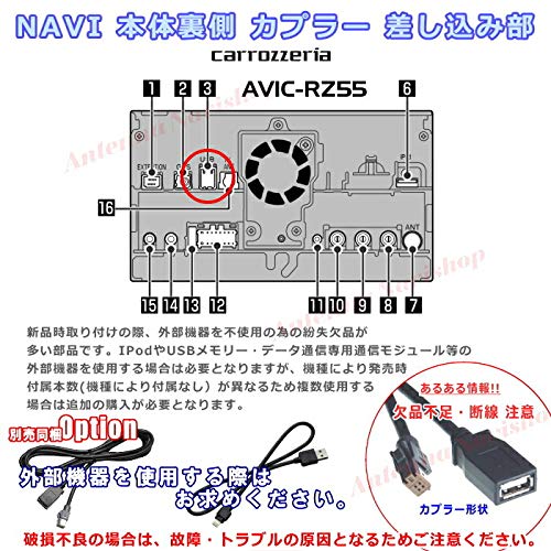 Amazon.co.jp: パイオニア カロッツェリア AVIC-RZ55 純正品 USB