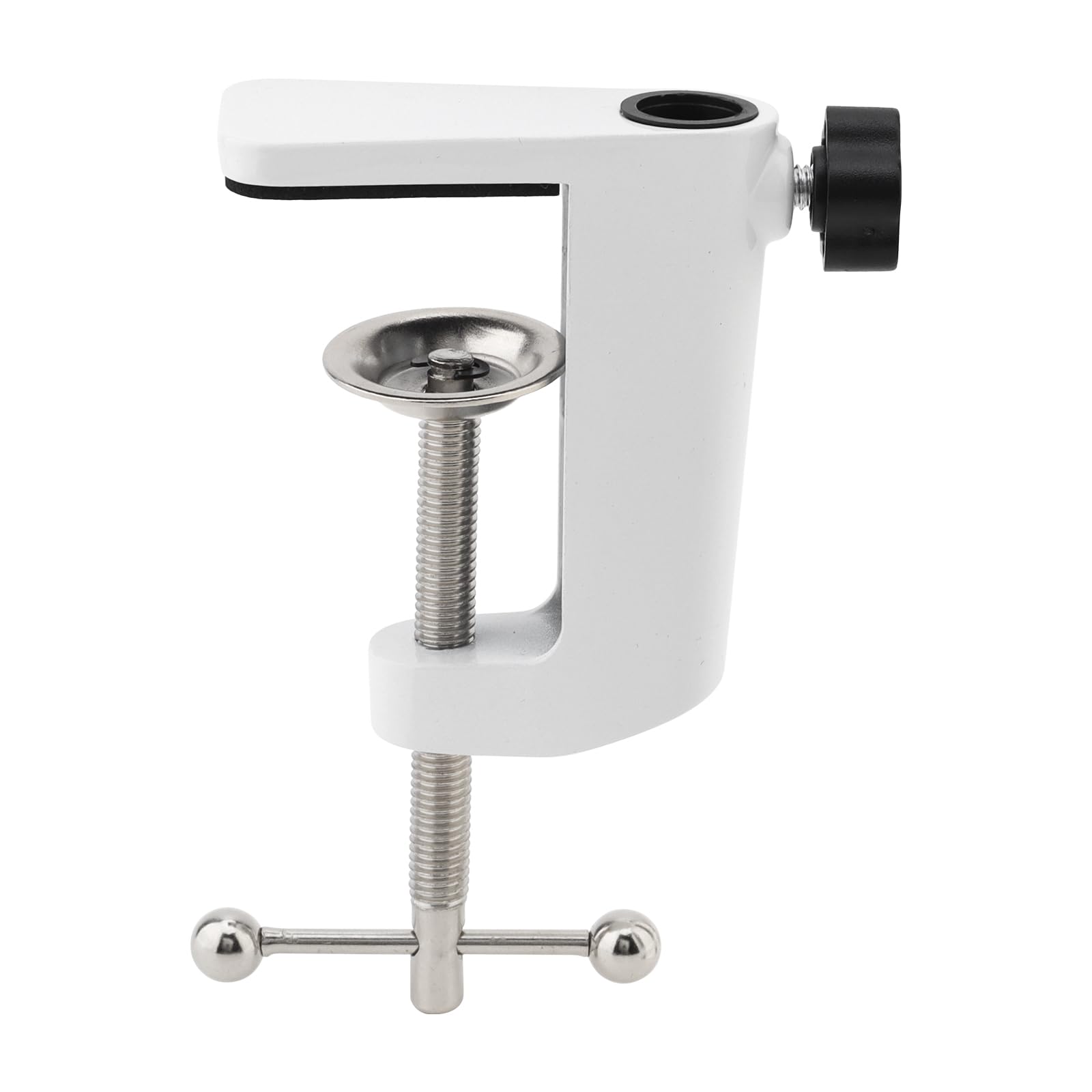 RTNLIT Desk Lamp Clamp, 1.2cm Hole Dia Metal Table Mounting C Clamp for Magnifying Light/Microphone/Boom Scissor Arm, Fits up to 5.5cm Desktop Thickness(White)