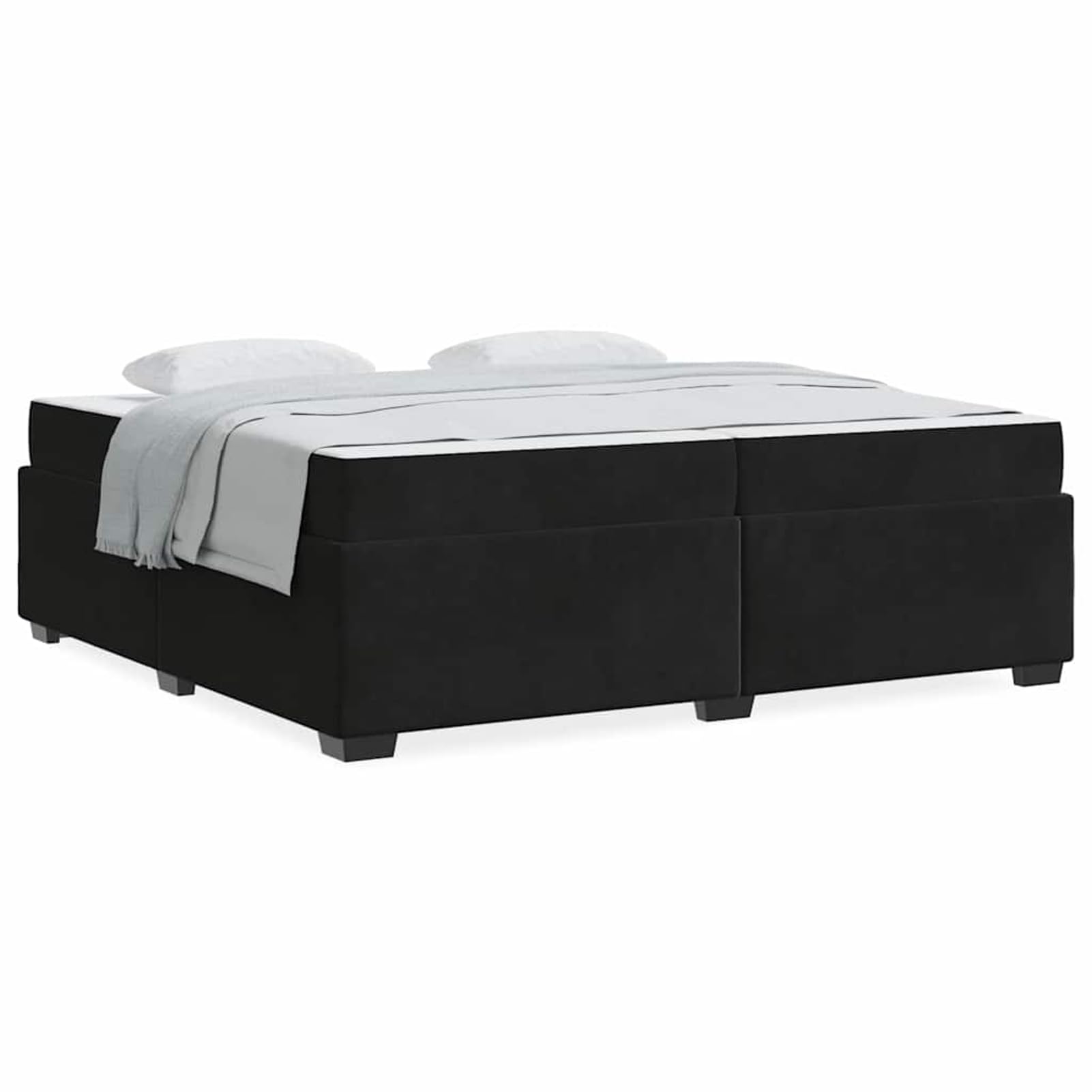 Gecheer Struttura del letto con materasso Nero 200 x 200 cm Velluto E2
