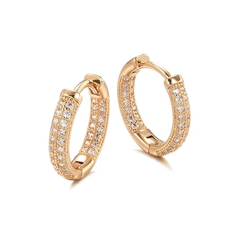 Shining Diva Fashion 18k Rose Gold Plated Latest Fancy Stylish Copper Zircon Bali Earrings for Women and Girls