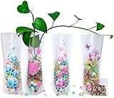 HGFF Collapsible & Expandable Plastic Vase 8 PCS and Water Beads(About 800PCS Reusable - for Travel, Vacations, Camping, Weddings, Table Decor